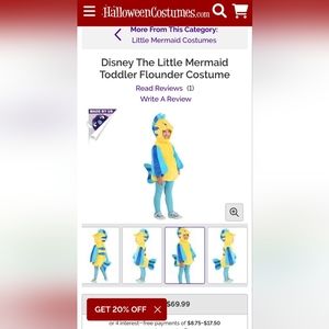 Flounder Toddler Costume (The Little Mermaid) HALLOWEEN 4T